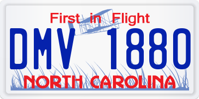 NC license plate DMV1880