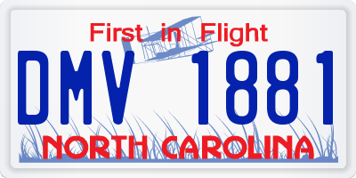 NC license plate DMV1881