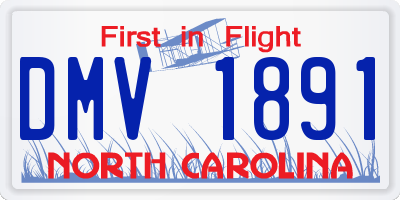 NC license plate DMV1891
