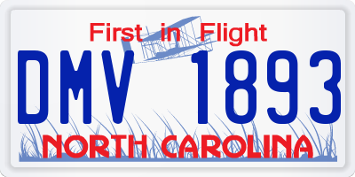 NC license plate DMV1893