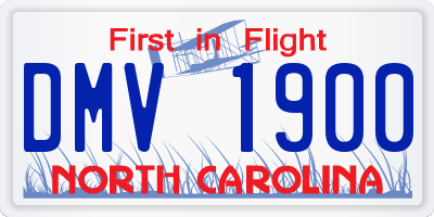 NC license plate DMV1900