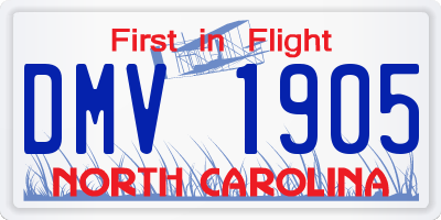 NC license plate DMV1905