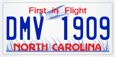 NC license plate DMV1909