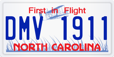 NC license plate DMV1911