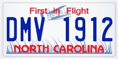 NC license plate DMV1912