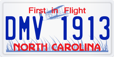 NC license plate DMV1913