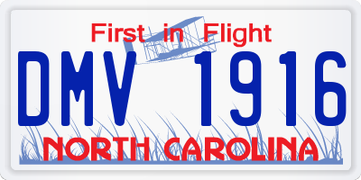NC license plate DMV1916