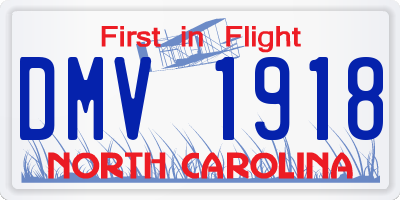 NC license plate DMV1918
