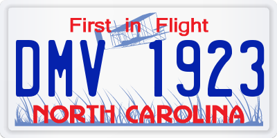 NC license plate DMV1923