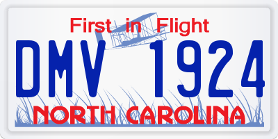 NC license plate DMV1924