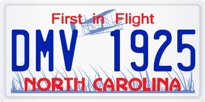 NC license plate DMV1925