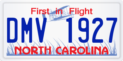 NC license plate DMV1927