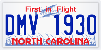 NC license plate DMV1930