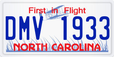 NC license plate DMV1933