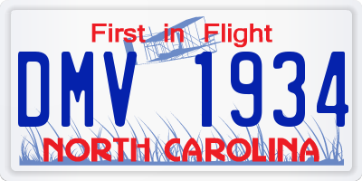 NC license plate DMV1934