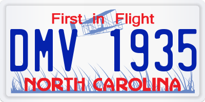 NC license plate DMV1935