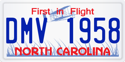 NC license plate DMV1958