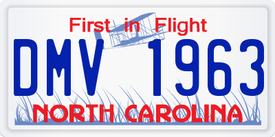 NC license plate DMV1963