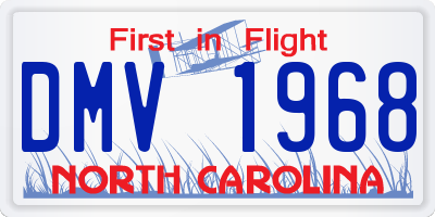 NC license plate DMV1968
