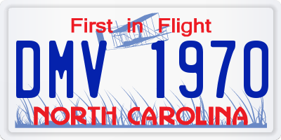 NC license plate DMV1970