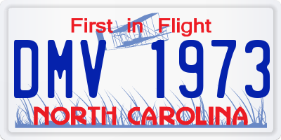 NC license plate DMV1973