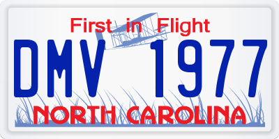 NC license plate DMV1977