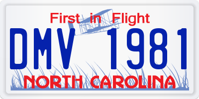 NC license plate DMV1981