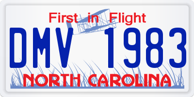 NC license plate DMV1983
