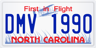 NC license plate DMV1990