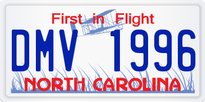 NC license plate DMV1996