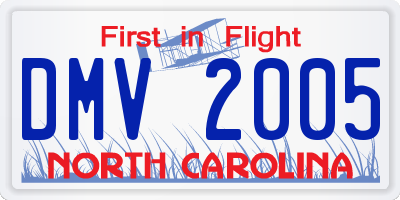 NC license plate DMV2005
