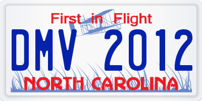 NC license plate DMV2012