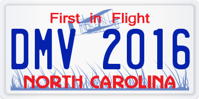 NC license plate DMV2016
