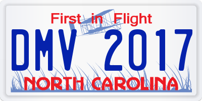 NC license plate DMV2017