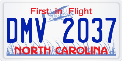 NC license plate DMV2037