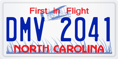 NC license plate DMV2041