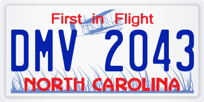 NC license plate DMV2043