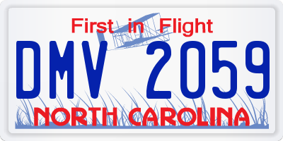 NC license plate DMV2059