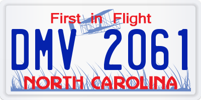 NC license plate DMV2061
