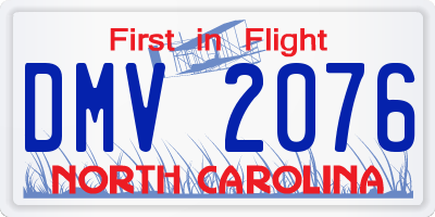 NC license plate DMV2076