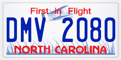 NC license plate DMV2080