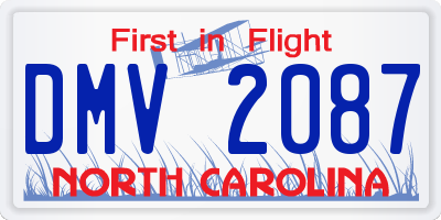 NC license plate DMV2087