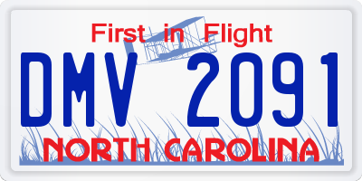 NC license plate DMV2091