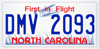 NC license plate DMV2093
