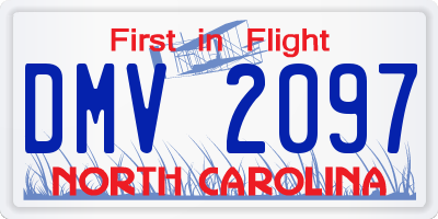 NC license plate DMV2097
