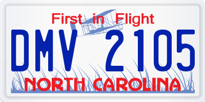 NC license plate DMV2105