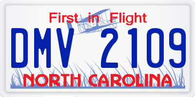 NC license plate DMV2109