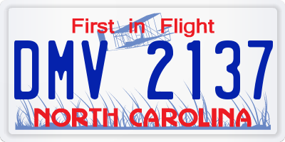 NC license plate DMV2137