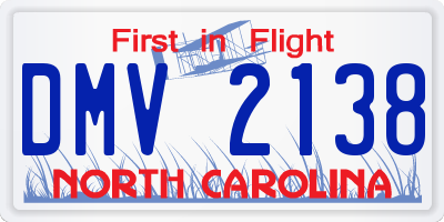 NC license plate DMV2138