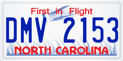 NC license plate DMV2153